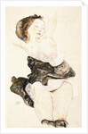 Lying Young Girl, Half Nude, 1912 by Egon Schiele