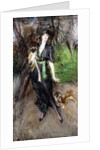Portrait of a Lady, Lina Bilitis, with two Pekineses, 1913 by Giovanni Boldini