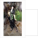 Portrait of a Lady, Lina Bilitis, with two Pekineses, 1913 by Giovanni Boldini