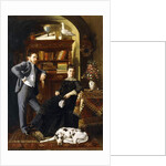 A Couple in an Interior with a Dog, 1890 by Leopold Bara