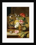 A Vase of Assorted Flowers and Songbirds on a Ledge, 1867 by William John Wainwright
