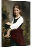 A Young Girl Holding a Basket of Grapes by Elizabeth Jane Gardner Bouguereau