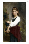 A Young Girl Holding a Basket of Grapes by Elizabeth Jane Gardner Bouguereau