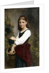 A Young Girl Holding a Basket of Grapes by Elizabeth Jane Gardner Bouguereau
