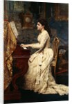 A Young Girl Playing a Piano, 1891 by Charles Edouard de Beaumont
