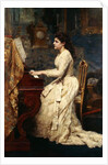 A Young Girl Playing a Piano, 1891 by Charles Edouard de Beaumont