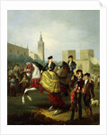 Elegant Figures in Seville by Manuel Barron y Carrillo