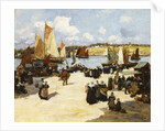 A Busy Port Scene by Fernand Legout-Gerard