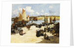 A Busy Port Scene by Fernand Legout-Gerard