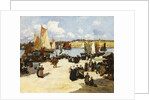 A Busy Port Scene by Fernand Legout-Gerard