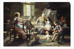 At the Spinning Wheel by Giovanni-Battista Torriglia
