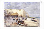 The Beach at Etretat, by Luigi Loir