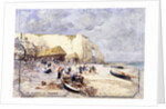The Beach at Etretat, by Luigi Loir