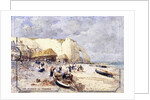 The Beach at Etretat, by Luigi Loir