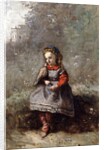 Mlle. Leotine Desavary holding a Dove, 1872 by Jean Baptiste Camille Corot