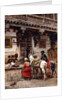Craftsman Selling Cases by a Teak-Wood Building, Ahmedabad, c.1885 by Edwin Lord Weeks