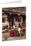 Craftsman Selling Cases by a Teak-Wood Building, Ahmedabad, c.1885 by Edwin Lord Weeks