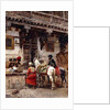 Craftsman Selling Cases by a Teak-Wood Building, Ahmedabad, c.1885 by Edwin Lord Weeks