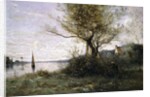 Boat at the Edge of the Island by Jean Baptiste Camille Corot