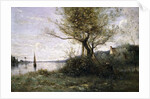 Boat at the Edge of the Island by Jean Baptiste Camille Corot