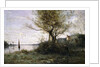 Boat at the Edge of the Island by Jean Baptiste Camille Corot