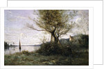 Boat at the Edge of the Island by Jean Baptiste Camille Corot