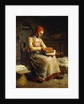 Woman Carding Wool by Jean-Francois Millet