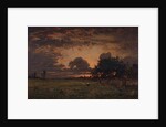 Sunset over the Plain of Barbizon by Theodore Rousseau
