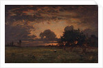 Sunset over the Plain of Barbizon by Theodore Rousseau