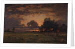 Sunset over the Plain of Barbizon by Theodore Rousseau