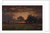 Sunset over the Plain of Barbizon by Theodore Rousseau
