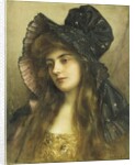A Young Beauty in a Black Hat by Albert Lynch