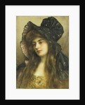 A Young Beauty in a Black Hat by Albert Lynch