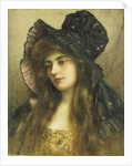 A Young Beauty in a Black Hat by Albert Lynch