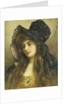 A Young Beauty in a Black Hat by Albert Lynch