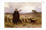Shepherdess with her Flock, 1907 by Theophile Louis Deyrolle