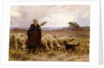 Shepherdess with her Flock, 1907 by Theophile Louis Deyrolle
