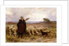 Shepherdess with her Flock, 1907 by Theophile Louis Deyrolle