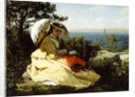 The Woman with the Parasol; Bay of Douarnenez, 1871 by Jules Breton