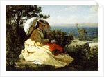 The Woman with the Parasol; Bay of Douarnenez, 1871 by Jules Breton
