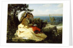 The Woman with the Parasol; Bay of Douarnenez, 1871 by Jules Breton