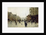 A Parisian Street Scene by Joaquín Pallarés Allustante