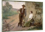 Peasant Couple in a Farmyard, 1889 by Henri Adrien Tanoux