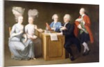 A Group Portrait of Monsieur Le Roy, with his Two Daughters and Two Sons, seated full-length at a Table, 1779 by Dominique Doncre