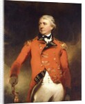 Portrait of General James Stuart standing three-quarter length, wearing a red uniform with gold frogging by Thomas Lawrence