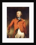 Portrait of General James Stuart standing three-quarter length, wearing a red uniform with gold frogging by Thomas Lawrence