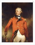 Portrait of General James Stuart standing three-quarter length, wearing a red uniform with gold frogging by Thomas Lawrence
