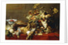 A Basket of Fruit on a Draped Table with Dead Game and a Monkey by Frans Snyders or Snijders