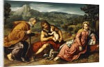 The Holy Family with Saint John the Baptist in a Landscape, 1545-50 by Paris Bordone