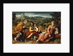 The Holy Family with Saint John the Baptist in a Landscape, 1545-50 by Paris Bordone